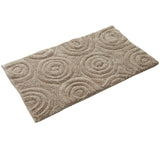 Knightsbridge Beautiful Circle Design Premium Quality Year Round Cotton With Non-Skid Back Bath Rug Stone