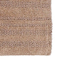 Knightsbridge Luscious Textured Striped All Season Soft Plush Cotton Reversible & Soft Bath Rug Natural