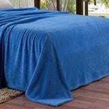 Plazatex Micro Plush Solid Blanket - Blue