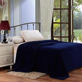 Plazatex Micro Plush Solid Blanket - Navy