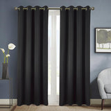 Olivia Gray Anchorage Solid Blackout Grommet Curtain Panel Pair