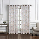 RT Designers Collection Amelia Printed Doily Grommet Light Filtering Curtain Panels for Bedroom Sage