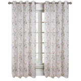 RT Designers Collection Amelia Printed Doily Grommet Light Filtering Curtain Panels for Bedroom Sage