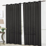 RT Designers Collection Cara Grommet Curtain Panel for Windows 54" x 84" Black