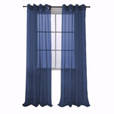 RT Designers Collection Cara One Sheer Grommet Light Filtering Curtain Panel 54" x 90" Navy