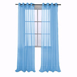 RT Designers Collection Cara One Sheer Grommet Light Filtering Curtain Panel 54" x 90" Neon Blue