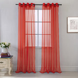 RT Designers Collection Cara One Sheer Grommet Light Filtering Curtain Panel 54" x 90" Red