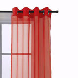 RT Designers Collection Cara One Sheer Grommet Light Filtering Curtain Panel 54" x 90" Red