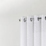 RT Designers Collection Dexter Linen Texture Grommet Light Filtering Window Curtain Panel White