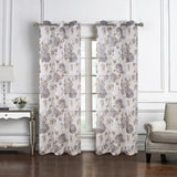 RT Designers Collection Ellie Doily Grommet Light Filtering Window Curtain Panel for Bedroom Silver
