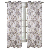 RT Designers Collection Ellie Doily Grommet Light Filtering Window Curtain Panel for Bedroom Silver