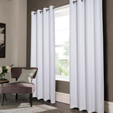 Oliva Gray Lucas Jacquard Blackout Grommet Panel - White