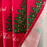 RT Designers Collection Christmas Tree Slub Shower Curtain 70" x 72" Red/Green