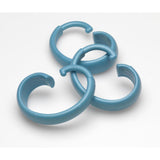 Carnation Home Fashions Hang Ease "C" Type Plastic Shower Curtain Hooks - Light Blue 3x3"