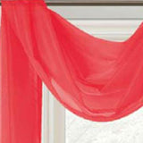 Celine Sheer 55 x 216 in. Sheer Curtain Scarf Valance Red