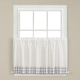 SKL Home Cumberland Traditional Design 36" Tier Pair Curtain With 1.5" Rod Pocket - 57x36", Dove Gray