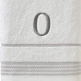 SKL Home By Saturday Knight Ltd Casual Monogram Bath Towel O - 28X54", White