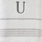 SKL Home By Saturday Knight Ltd Casual Monogram Bath Towel U - 28X54", White