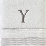 SKL Home By Saturday Knight Ltd Casual Monogram Bath Towel Y - 28X54", White