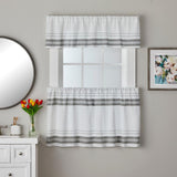 SKL Home By Saturday Knight Ltd Slate Stripe Curtain Tier Pair - 2-Pack - White