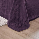 Amrani Soft Premium Microplush Bedcover Embossed Blanket Plum by Plazatex