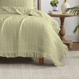 RT Designers Collection Belina 3 Pieces Washed Stitched Lightweight Quilts Set For Bedding Sage