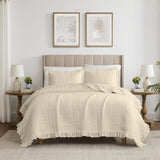 RT Designers Collection Belina 3 Pieces Washed Stitched Lightweight Quilts Set For Bedding Sage