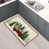 RT Designers Collection Christmas Plaid Premium and Luxurious Truck Kitchen Rug 18" x 30" Off White/Green/Red