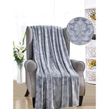 Versailles Ultra Soft Plush Contemporary Embossed Pattern All Season 50" x 60" Throw Blanket, Grey