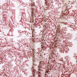 Ellis Curtain Victoria Park Toile Water Proof Room Darkening Blackout Tailored Window Valance - 70 x 12", Red