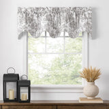 Ellis Curtain Victoria Park Toile Room Darkening Solid Natural Stylish Color Lined Scallop Window Valance - 70 x15, Gray